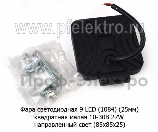 Фара светодиодная 9 LED MINI (G-0003 MINI) квадратная 10-30В 27W (рассеиваемый свет) foto-3