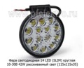 Фара светодиодная 14 LED (09.2008) (4029)  круглая 10-30В 42W (рассеиваемый свет) foto-1