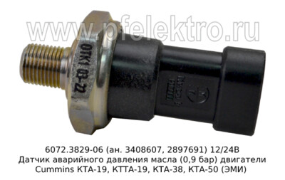 6072.3829-06 (0,9 бар) (ан. 3408607, 2897691) 12/24В foto-prevyu
