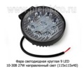 Фара светодиодная 9 LED (G0006-45MM) круглая 10-30В 27W (направленный свет) foto-1