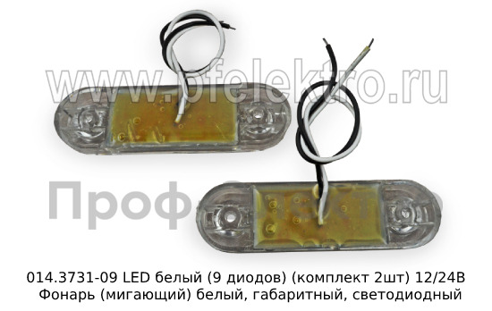014.3731-09 LED белый (9 диодов) (к-т 2шт) 12/24В foto-1